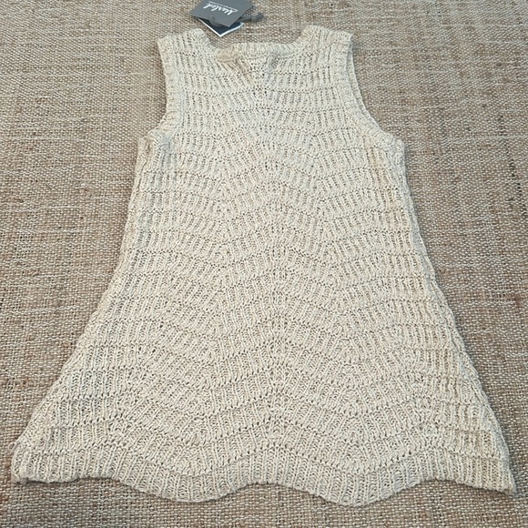 **LAST CALL** New Marled Open Knit Cream Sleeveless Tank Top XS - Picture 6 of 6
